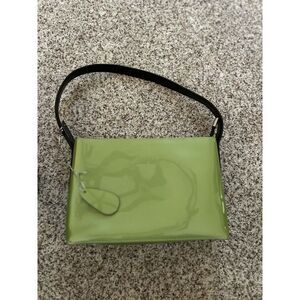 Beijo Susan Handley Lime Green Top Handle Handbag‎ Purse Faux Patent Leather